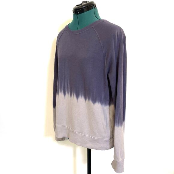 Athleta Sundown Sweatshirt Dip Dye Sz Small Medieval Violet Crewneck Pullover - Picture 1 of 9